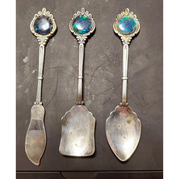 Sterling Silver Antique Souvenir Spoon Made in New Zealand Mother of Pearl - Picture 8 of 9